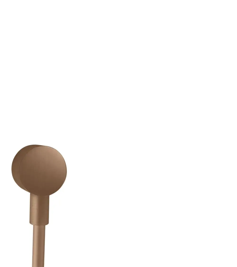 Wandanschluss von AXOR in runder Form mit einer Brushed Red Gold Oberfläche. Das Produkt ist minimalistisch und für die Wandmontage geeignet.